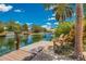 Private dock and seating overlooking canal at 238 Oak Ave, Anna Maria, FL 34216