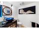 Modern bathroom with blue vessel sink and Asian-inspired decor at 30 Tidy Island Blvd, Bradenton, FL 34210