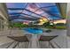 Enjoy this relaxing pool and patio area with covered lanai at 3123 Founders Club Dr, Sarasota, FL 34240