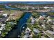 Aerial view showcasing waterfront home location and neighborhood at 5508 Dinah Ln, Sarasota, FL 34231