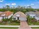 Aerial view of a single Gathering home and surrounding houses at 5892 Semolino St, Nokomis, FL 34275