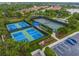 Aerial view of community pickleball and tennis courts at 5892 Semolino St, Nokomis, FL 34275