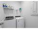 Convenient laundry room with washer, dryer, and storage at 6240 Fish Eagle Ct, Nokomis, FL 34275