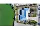 Bird's-eye view of single-story home on waterfront lot at 721 Old Compass Rd, Longboat Key, FL 34228