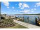 Private boat dock with access to the waterway at 9393 Midnight Pass Rd # 302, Sarasota, FL 34242