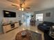 Living room, dining area, and kitchen view at 100 The Esplanade N # 6, Venice, FL 34285