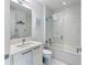 Clean bathroom, bathtub, shower, and modern vanity at 111 S Pineapple Ave # 607, Sarasota, FL 34236