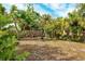 Spacious backyard with fire pit and lush landscaping at 2503 Bispham Rd, Sarasota, FL 34231