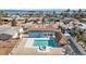 Aerial view of house with pool and tiki hut at 2762 W Vina Del Mar Blvd, St Pete Beach, FL 33706