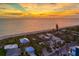 Aerial view of beach homes at sunset at 325 Casey Key Rd, Nokomis, FL 34275