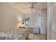 Cozy bedroom with two twin beds and beach-themed bedding at 325 Casey Key Rd, Nokomis, FL 34275