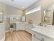 Elegant bathroom with double vanity and walk-in shower at 4512 Renwick Dr, Parrish, FL 34219