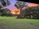 Serene backyard view showcasing a breathtaking sunset over the landscape at 5134 241St E St, Myakka City, FL 34251