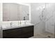 Spa-like bathroom with marble shower and double vanity at 5351 Moeller Ave, Sarasota, FL 34233