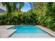 Inviting rectangular pool surrounded by lush tropical landscaping at 5351 Moeller Ave, Sarasota, FL 34233