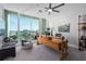 Spacious home office with large windows and city views at 540 N Tamiami Trl # 802, Sarasota, FL 34236