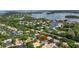 Aerial view showcasing home's waterfront location and neighborhood context at 567 Venice Ln, Sarasota, FL 34242