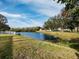 Peaceful backyard setting overlooking a tranquil pond at 6150 42Nd Street E Cir, Bradenton, FL 34203