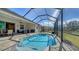 Lush backyard oasis with screened pool and patio at 7087 Tamworth Pkwy, Sarasota, FL 34241