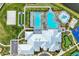 Aerial view showing resort-style pool, clubhouse and sports amenities at 14824 Lyla Ter, Bradenton, FL 34211