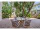 Charming backyard patio setup with comfortable seating, perfect for outdoor relaxation at 3445 Anglin Dr, Sarasota, FL 34242