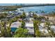 Aerial view of the house and neighborhood near the water at 355 N Washington Dr, Sarasota, FL 34236