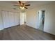 Spacious bedroom with large closet and ceiling fan at 3813 42Nd W St # 37, Bradenton, FL 34205