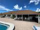 Community pool area with covered patio and seating at 3813 42Nd W St # 37, Bradenton, FL 34205