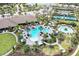 Aerial view of a resort-style pool and clubhouse at 5406 Morey Farms Loop, Palmetto, FL 34221