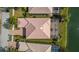 Top-down view of a house and screened patio at 5521 Bilbao Pl, Sarasota, FL 34238
