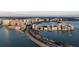 Aerial view of cityscape, waterfront, and bridge at 11 Sunset Dr # 406, Sarasota, FL 34236