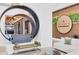 Modern circular fireplace in the clubhouse lobby at 14608 Derna Ter, Bradenton, FL 34211