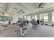 Bright fitness center featuring modern weight machines, ceiling fans, and large windows with natural light at 15917 Clear Skies Pl, Lakewood Ranch, FL 34211