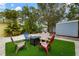 Backyard with fire pit and shed at 2202 Hyde Park St, Sarasota, FL 34239