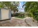 Backyard with shed and fire pit at 2202 Hyde Park St, Sarasota, FL 34239