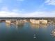 Wide aerial view of waterfront community and surrounding waterways at 4775 Cove Cir # 202, St Petersburg, FL 33708