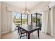 Casual dining area with sliding glass doors leading to pool at 5112 White Ibis Dr, North Port, FL 34287