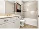 Clean bathroom with shower/tub combo and updated vanity at 5439 Taliaferro Ct, Palmetto, FL 34221