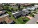 Aerial view of well-manicured lawns, mature landscaping, and a screened-in pool area at 6805 13Th Avenue W Dr, Bradenton, FL 34209