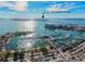 Aerial view of St. Armands Circle, showcasing the marina, bridge, and surrounding waterfront at 101 S Gulfstream Ave # 4F, Sarasota, FL 34236