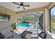 Relaxing screened-in pool and spa area with patio furniture at 11924 Forest Park Cir, Bradenton, FL 34211