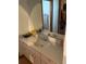 Bathroom features a single sink vanity with marble countertop and decorative faucets at 22389 Elmira Blvd, Port Charlotte, FL 33952