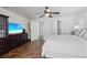 Main bedroom with ample closet space and ceiling fan at 2329 Outer Dr, Sarasota, FL 34231