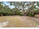 Large backyard with mature oak trees at 3200 Tobero Ln, Sarasota, FL 34235