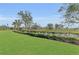 Well-maintained green lawn bordered by manicured hedges and palm trees at 3360 Founders Club Dr, Sarasota, FL 34240