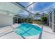 Enclosed pool area with bright, modern design and a clear view of the backyard landscaping and lounge area at 4410 70Th E Dr, Sarasota, FL 34243