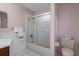 Bathroom with tub/shower combo, toilet and vanity at 5504 Birchwood Rd, Spring Hill, FL 34608