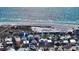 Beautiful aerial view highlighting the home's location near the beach and its charming neighborhood setting at 126/128 Avenida Veneccia, Sarasota, FL 34242