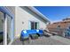 Inviting outdoor deck with comfortable lounge seating and a stylish blue design at 126/128 Avenida Veneccia, Sarasota, FL 34242