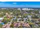 Aerial view of the home and surrounding neighborhood, showcasing its location at 1509 Flower Dr, Sarasota, FL 34239